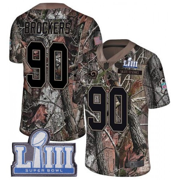 Nike Rams #90 Michael Brockers Camo Super Bowl LIII Bound Men's Stitched NFL Limited Rush Realtree Jersey