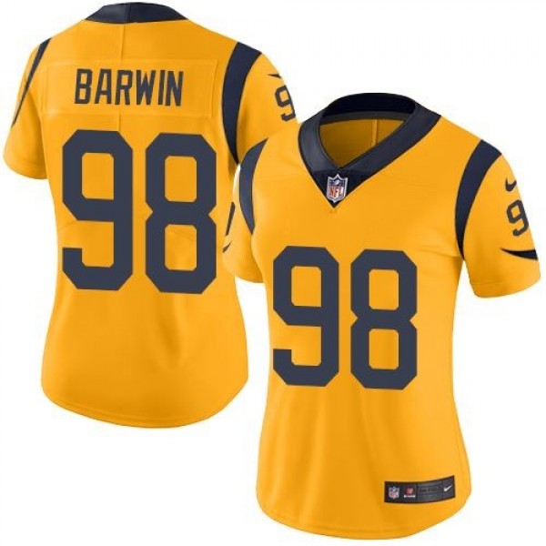 Women's Rams #98 Connor Barwin Gold Stitched NFL Limited Rush Jersey