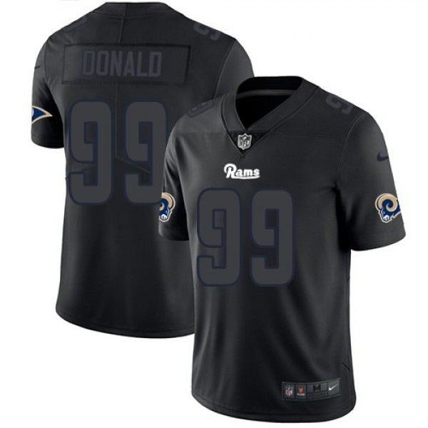 Nike Rams #99 Aaron Donald Black Men's Stitched NFL Limited Rush Impact Jersey