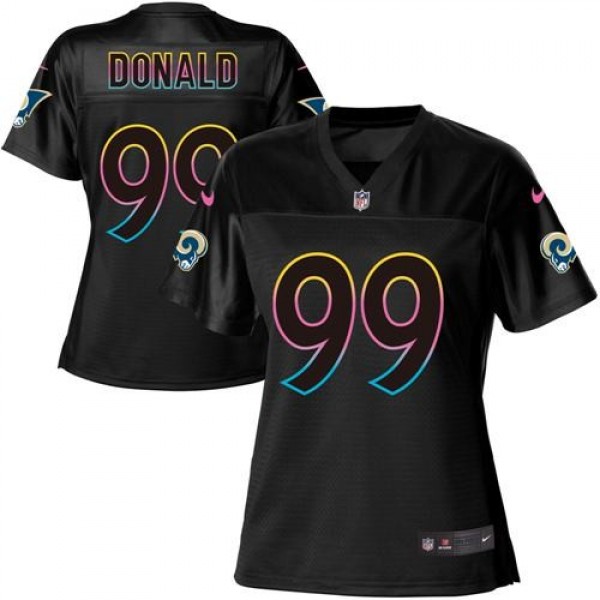 Women's Rams #99 Aaron Donald Black NFL Game Jersey