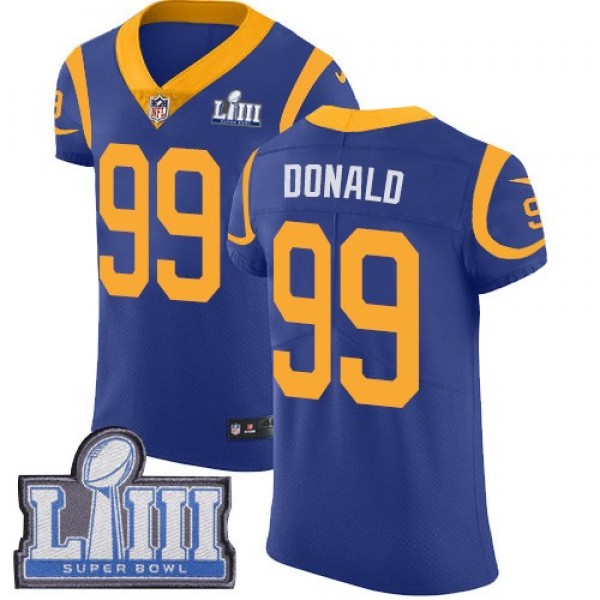 Nike Rams #99 Aaron Donald Royal Blue Alternate Super Bowl LIII Bound Men's Stitched NFL Vapor Untouchable Elite Jersey