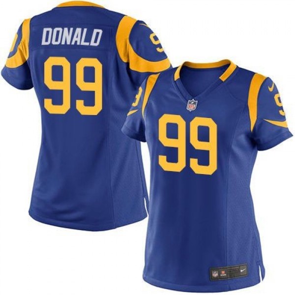 Women's Rams #99 Aaron Donald Royal Blue Alternate Stitched NFL Elite Jersey