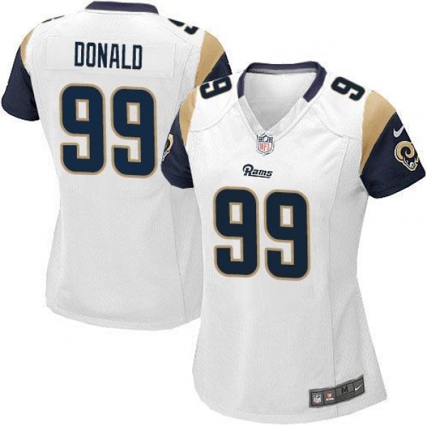 Women's Rams #99 Aaron Donald White Stitched NFL Elite Jersey