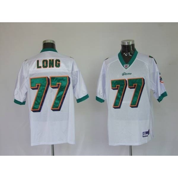 Dolphins Jake Long #77 White Stitched NFL Jersey