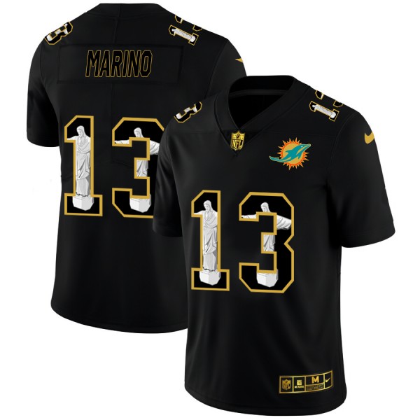 Miami Dolphins #13 Dan Marino Men's Nike Carbon Black Vapor Cristo Redentor Limited NFL Jersey