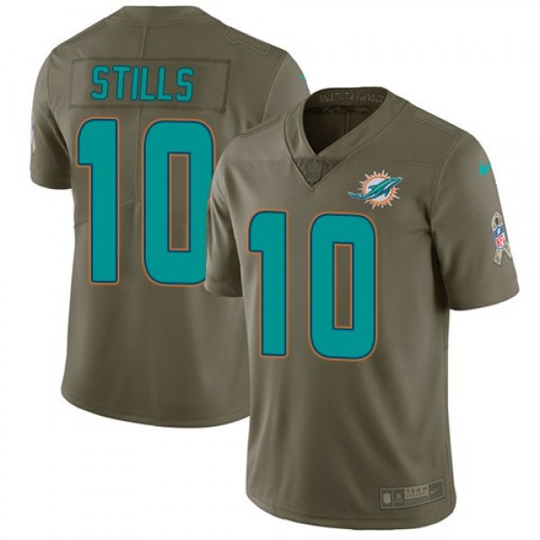 Nike Dolphins #10 Kenny Stills Olive Men's Stitched NFL Limited 2017 Salute to Service Jersey