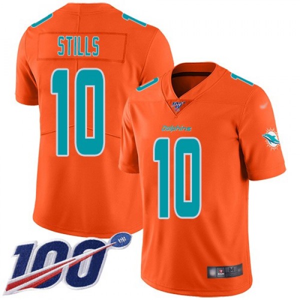 Nike Dolphins #10 Kenny Stills Orange Men's Stitched NFL Limited Inverted Legend 100th Season Jersey