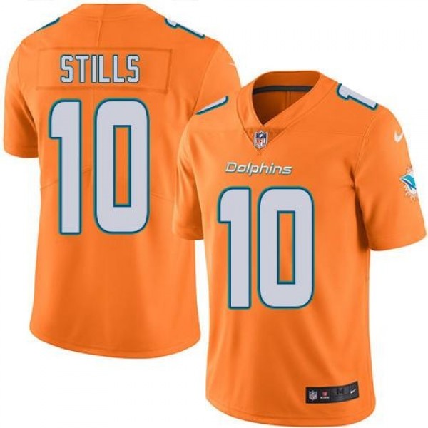 Nike Dolphins #10 Kenny Stills Orange Men's Stitched NFL Limited Rush Jersey