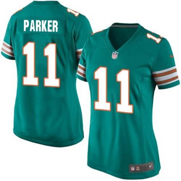 Women's Dolphins #11 DeVante Parker Aqua Green Alternate Stitched NFL Elite Jersey