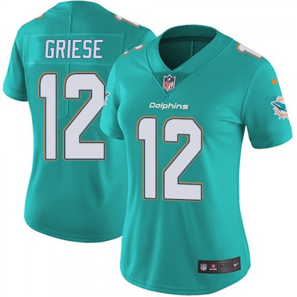 Women's Dolphins #12 Bob Griese Aqua Green Team Color Stitched NFL Vapor Untouchable Limited Jersey
