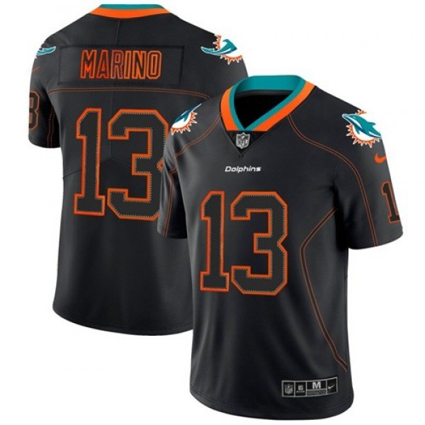Nike Dolphins #13 Dan Marino Lights Out Black Men's Stitched NFL Limited Rush Jersey