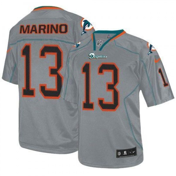 Nike Dolphins #13 Dan Marino Lights Out Grey Men's Stitched NFL Elite Jersey
