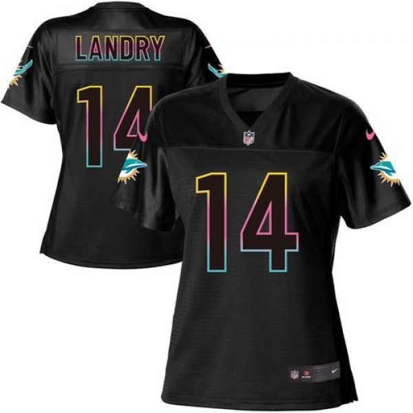 Women's Dolphins #14 Jarvis Landry Black NFL Game Jersey