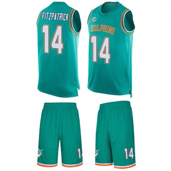 Nike Dolphins #14 Ryan Fitzpatrick Aqua Green Team Color Men's Stitched NFL Limited Tank Top Suit Jersey