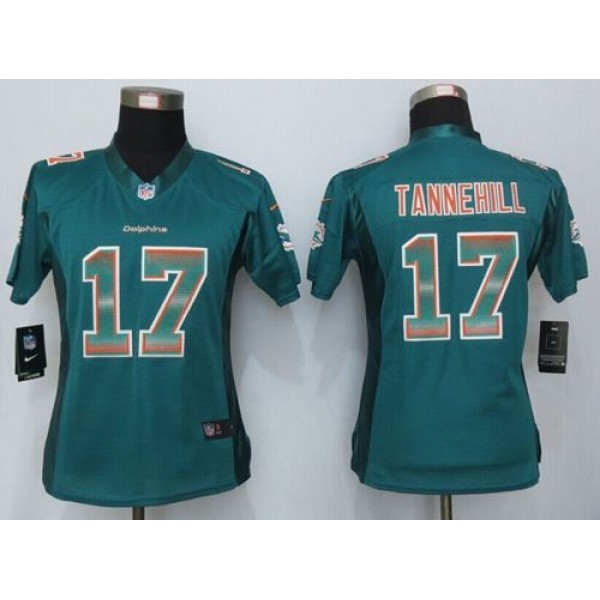 Women's Dolphins #17 Ryan Tannehill Aqua Green Team Color Stitched NFL Elite Strobe Jersey