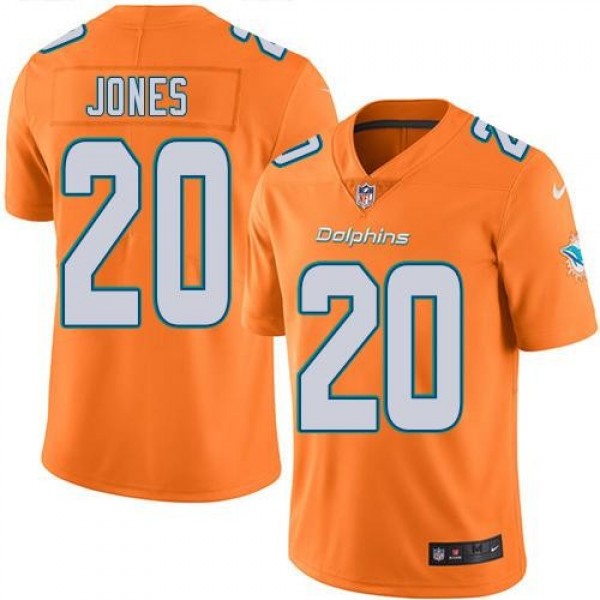 Nike Dolphins #20 Reshad Jones Orange Men's Stitched NFL Limited Rush Jersey