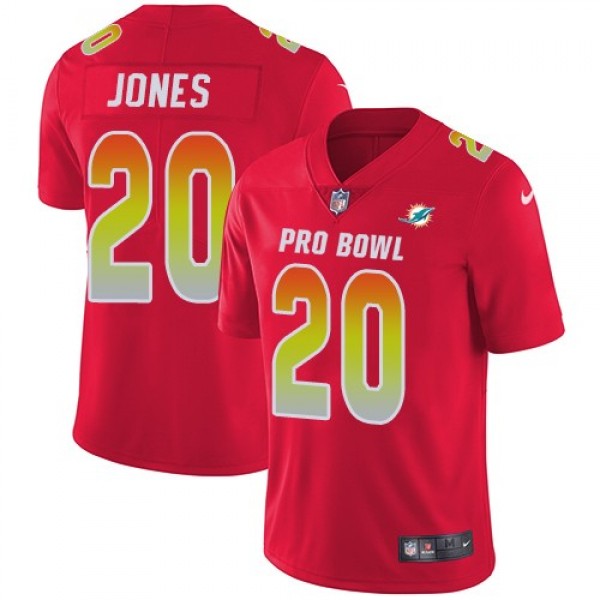 Women's Dolphins #20 Reshad Jones Red Stitched NFL Limited AFC 2018 Pro Bowl Jersey