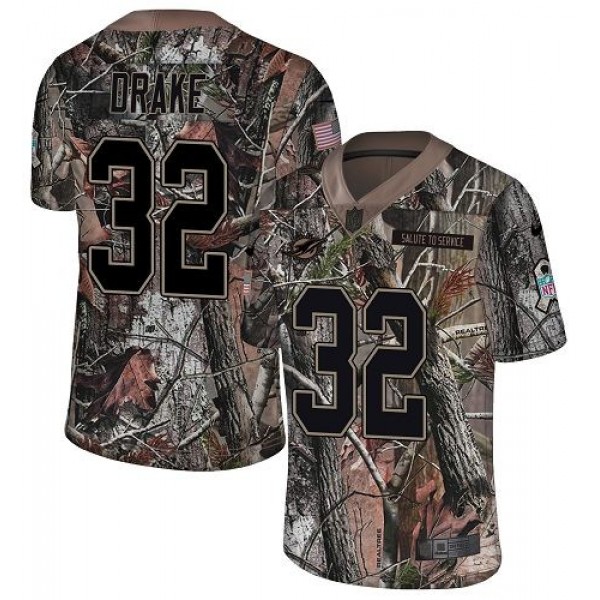 Nike Dolphins #32 Kenyan Drake Camo Men's Stitched NFL Limited Rush Realtree Jersey