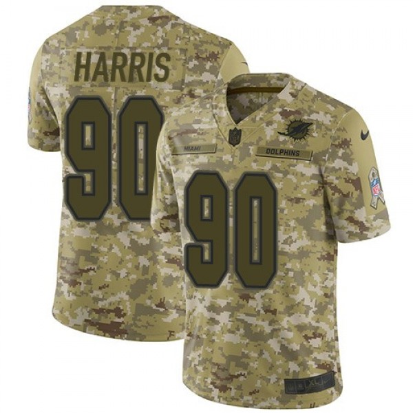 Nike Dolphins #90 Charles Harris Camo Men's Stitched NFL Limited 2018 Salute To Service Jersey
