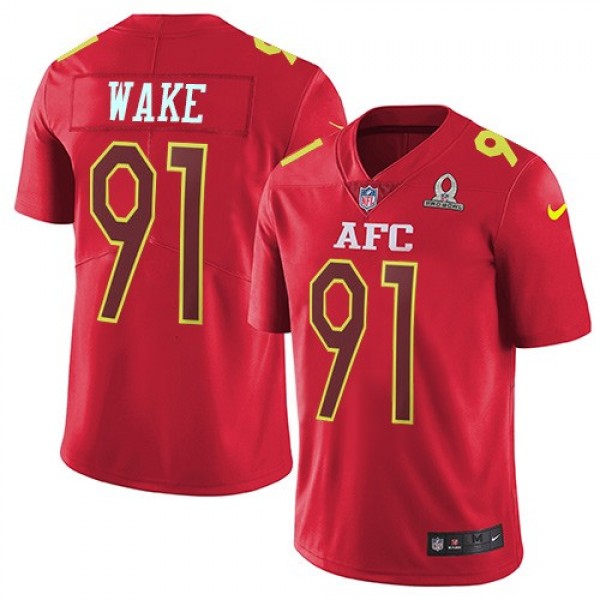 Nike Dolphins #91 Cameron Wake Red Men's Stitched NFL Limited AFC 2017 Pro Bowl Jersey