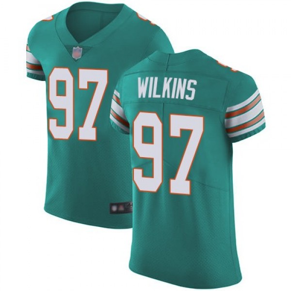 Nike Dolphins #97 Christian Wilkins Aqua Green Alternate Men's Stitched NFL Vapor Untouchable Elite Jersey