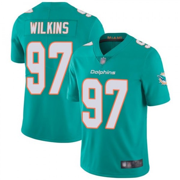 Nike Dolphins #97 Christian Wilkins Aqua Green Team Color Men's Stitched NFL Vapor Untouchable Limited Jersey