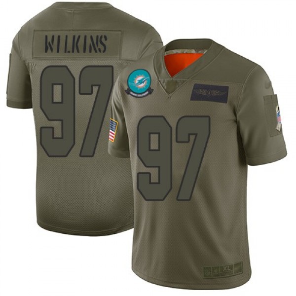 Nike Dolphins #97 Christian Wilkins Camo Men's Stitched NFL Limited 2019 Salute To Service Jersey