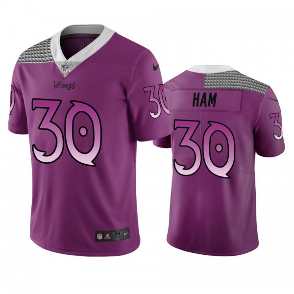 Minnesota Vikings #30 C.J. Ham Purple Vapor Limited City Edition NFL Jersey