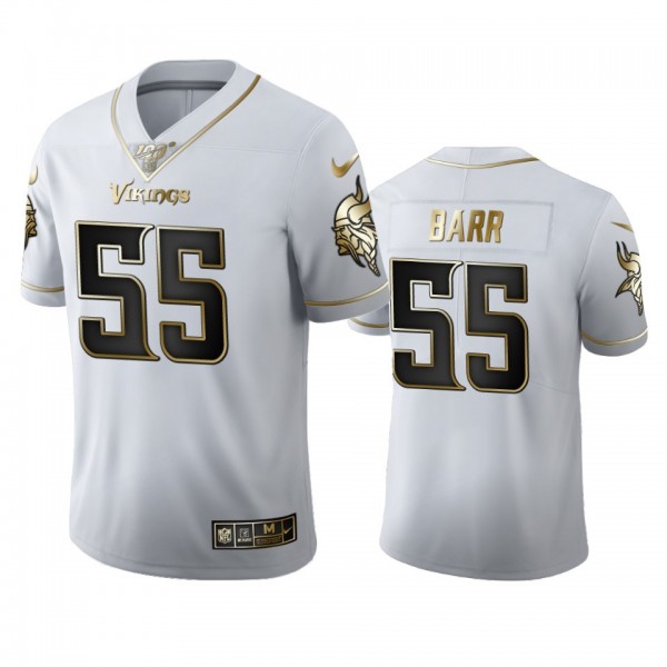 Minnesota Vikings #55 Anthony Barr Men's Nike White Golden Edition Vapor Limited NFL 100 Jersey