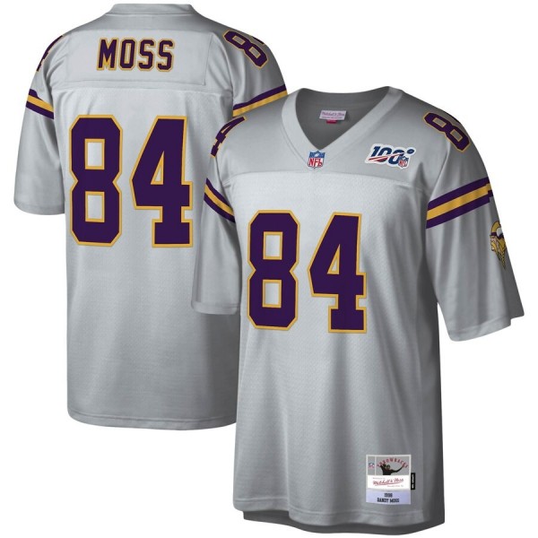 Minnesota Vikings #84 Randy Moss Mitchell & Ness NFL 100 Retired Player Platinum Jersey