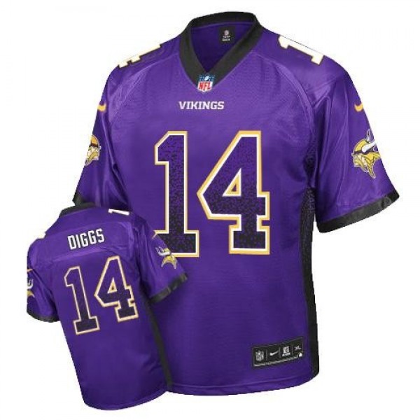 Nike Vikings #14 Stefon Diggs Purple Team Color Men's Stitched NFL Elite Drift Fashion Jersey