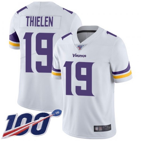 Nike Vikings #19 Adam Thielen White Men's Stitched NFL 100th Season Vapor Limited Jersey