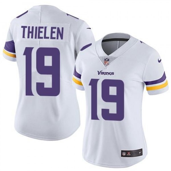 Women's Vikings #19 Adam Thielen White Stitched NFL Vapor Untouchable Limited Jersey