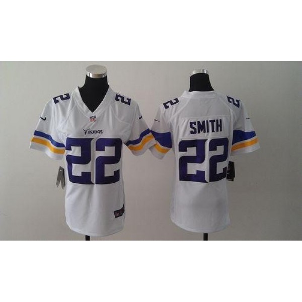 Women's Vikings #22 Harrison Smith White Stitched NFL Elite Jersey