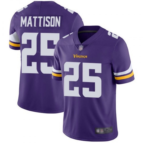 Nike Vikings #25 Alexander Mattison Purple Team Color Men's Stitched NFL Vapor Untouchable Limited Jersey