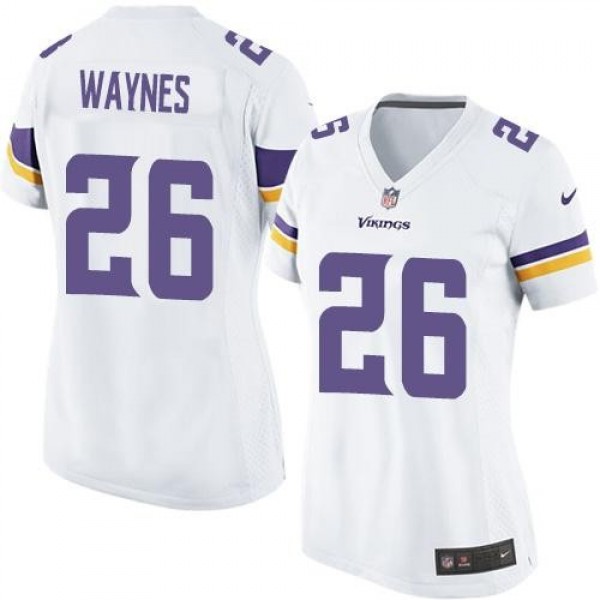 Women's Vikings #26 Trae Waynes White Stitched NFL Elite Jersey