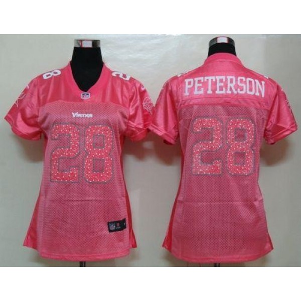 Women's Vikings #28 Adrian Peterson Pink Sweetheart NFL Game Jersey