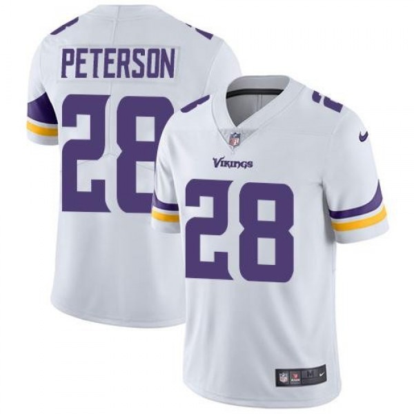 Nike Vikings #28 Adrian Peterson White Men's Stitched NFL Vapor Untouchable Limited Jersey