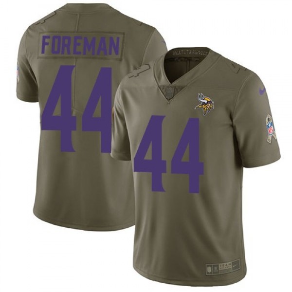 Nike Vikings #44 Chuck Foreman Olive Men's Stitched NFL Limited 2017 Salute to Service Jersey
