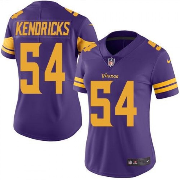 Women's Vikings #54 Eric Kendricks Purple Stitched NFL Limited Rush Jersey