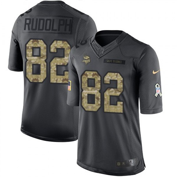 Nike Vikings #82 Kyle Rudolph Black Men's Stitched NFL Limited 2016 Salute To Service Jersey