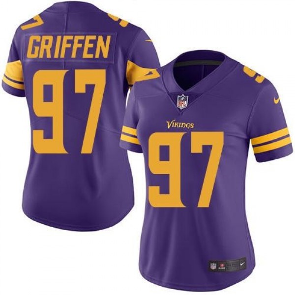 Women's Vikings #97 Everson Griffen Purple Stitched NFL Limited Rush Jersey