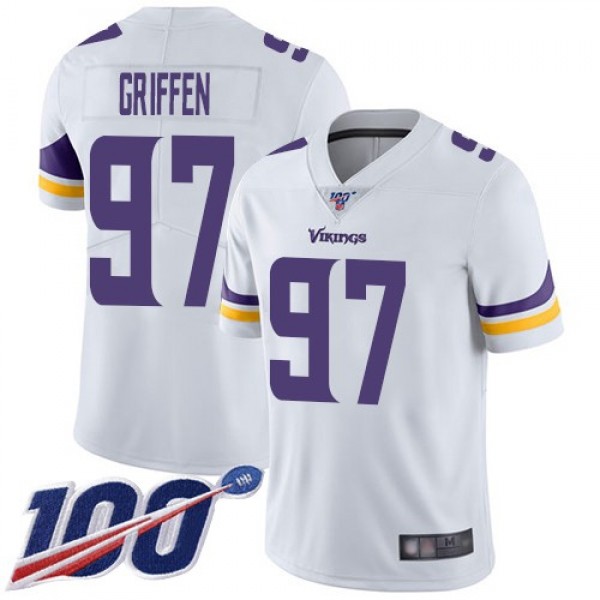 امواج الدولية Nike Vikings #97 Everson Griffen White Men's Stitched NFL 100th Season Vapor Limited Jersey سيستين ب