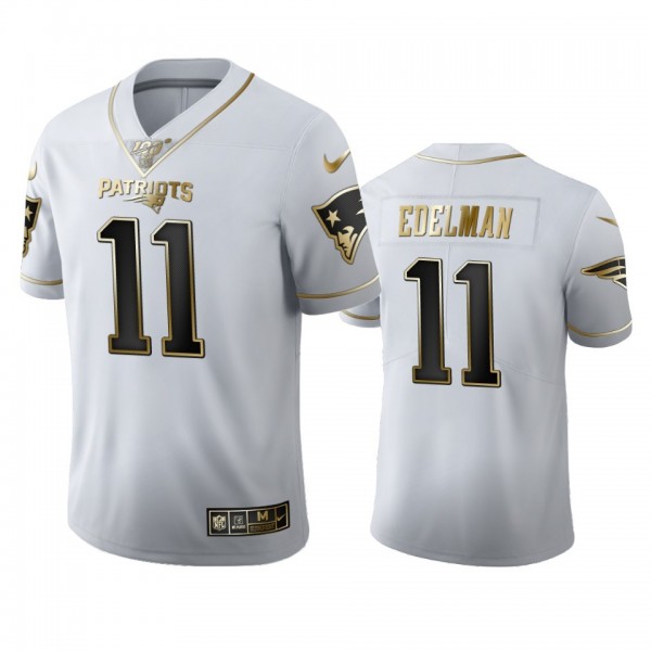 سكر بني الاسره New England Patriots #11 Julian Edelman Men's Nike White Golden ... سكر بني الاسره