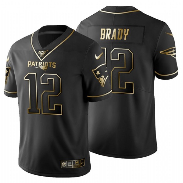 ملاعق اطفال Nike Patriots #12 Tom Brady Black Men's Stitched NFL Limited Gold Salute To Service Jersey ملاعق اطفال
