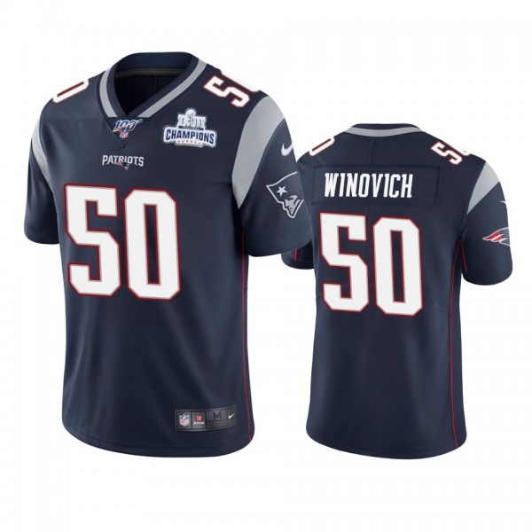 احذية تومس Men's New England Patriots #50 Chase Winovich Limited Navy Blue Therma Long Sleeve Jersey حليب نان