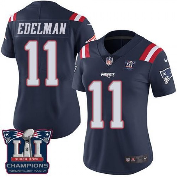 فلوريدا للاسنان Women's Patriots #11 Julian Edelman Navy Blue Super Bowl LI ... فلوريدا للاسنان