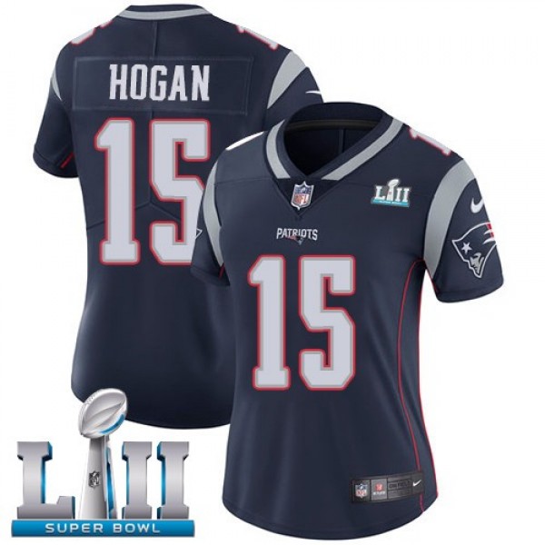 Women's Patriots #15 Chris Hogan Navy Blue Team Color Super Bowl LII Stitched NFL Vapor Untouchable Limited Jersey