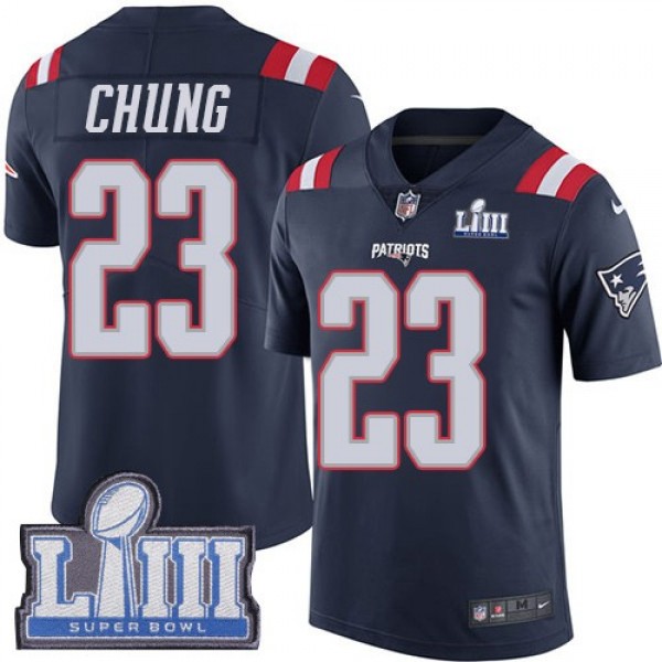 الكودو Nike Patriots #23 Patrick Chung Navy Blue Super Bowl LIII Bound ... الكودو