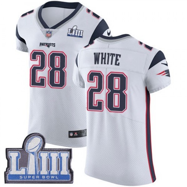 متجر شواحن Nike Patriots #28 James White White Super Bowl LIII Bound Men's ... متجر شواحن